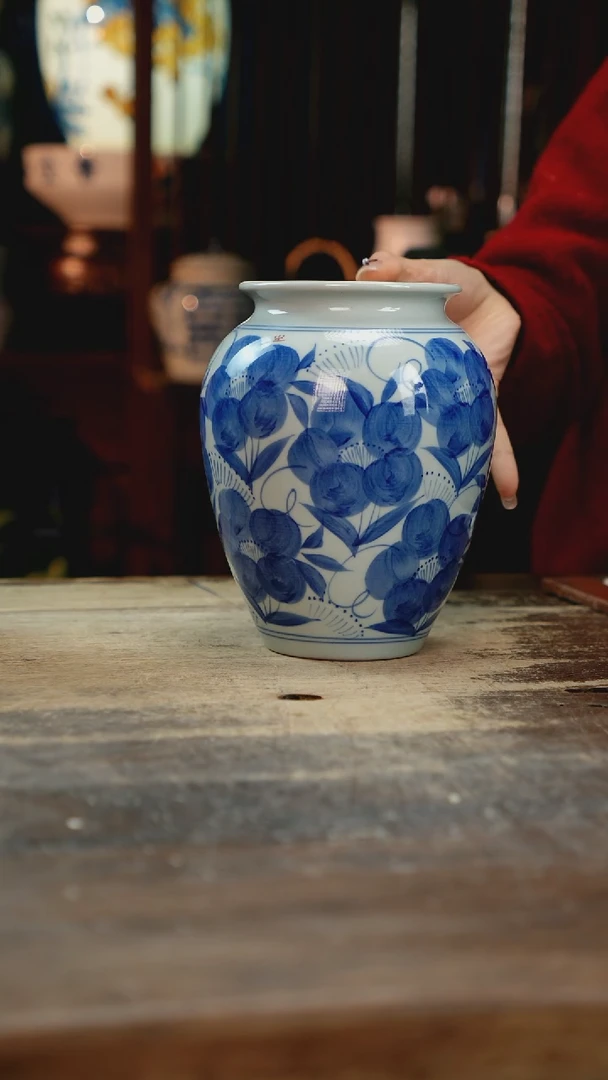 【闪购商品】瓷片景德镇纯手工釉下彩精品花瓶