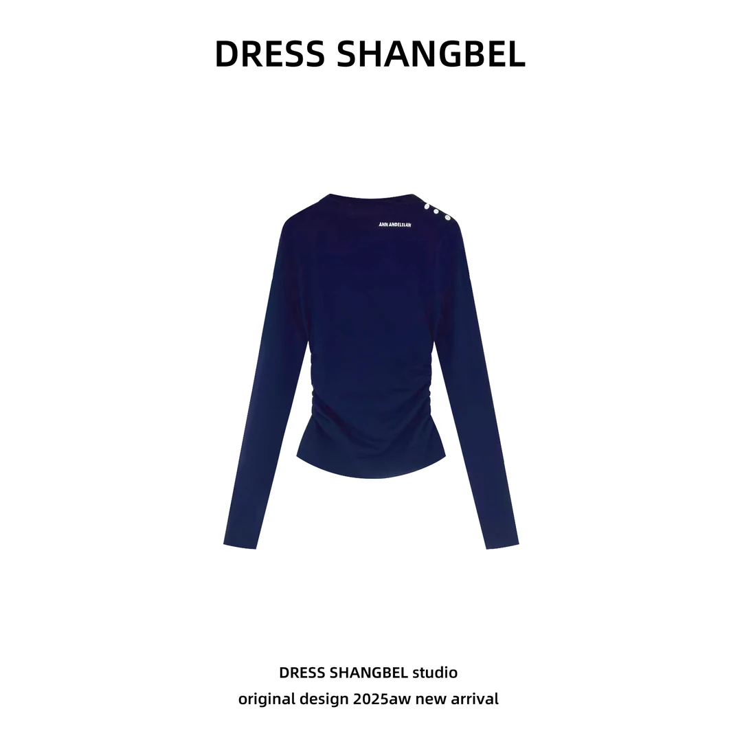 DRESS -秋季新款C67设计师简约时尚收腰显瘦长袖毛针织衫5969H