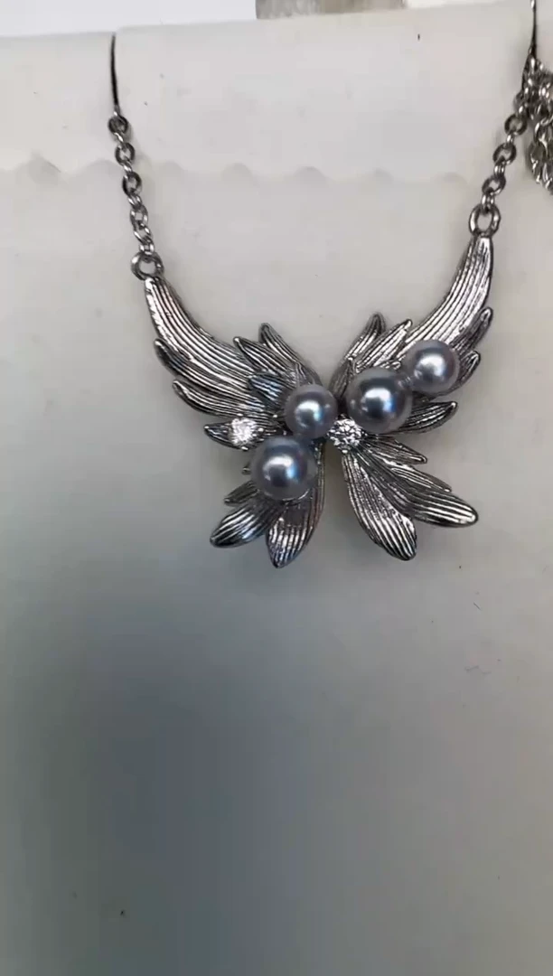 海水珍珠银S925镶嵌颈饰套链