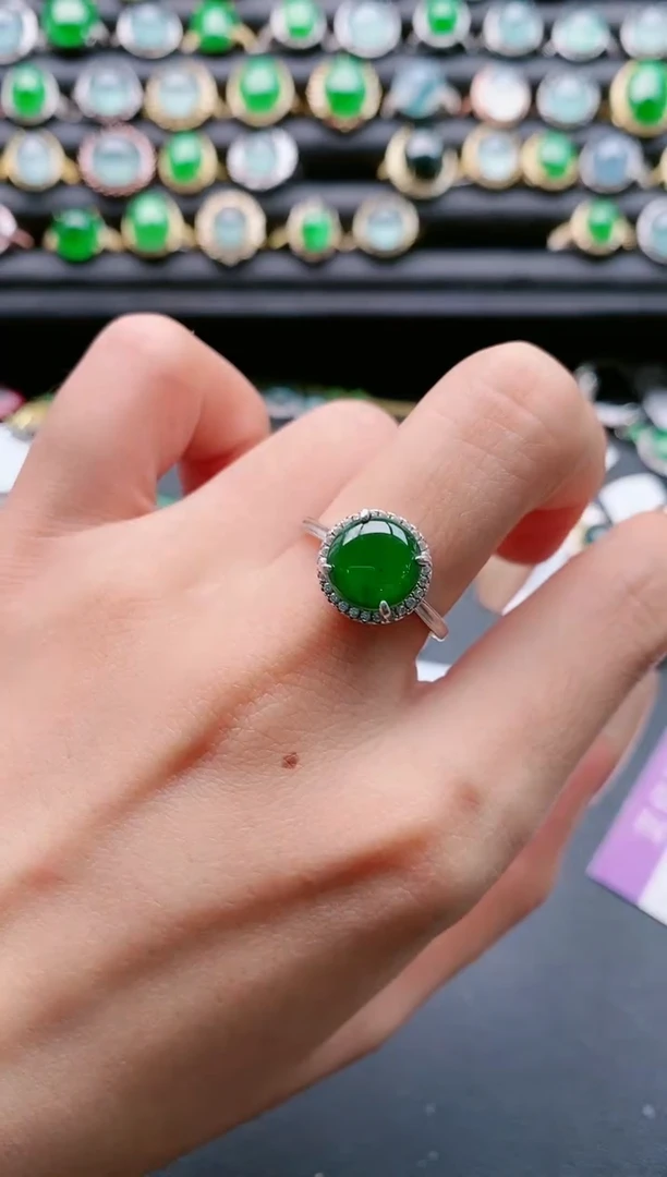 【闪购商品】翡翠戒指银S925镶嵌11111