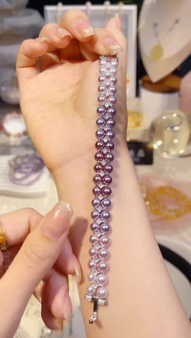 未镶嵌手串水晶贝珠编织款