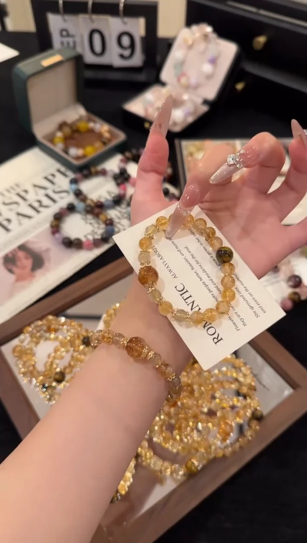 合金手链水晶黄塔晶x2359