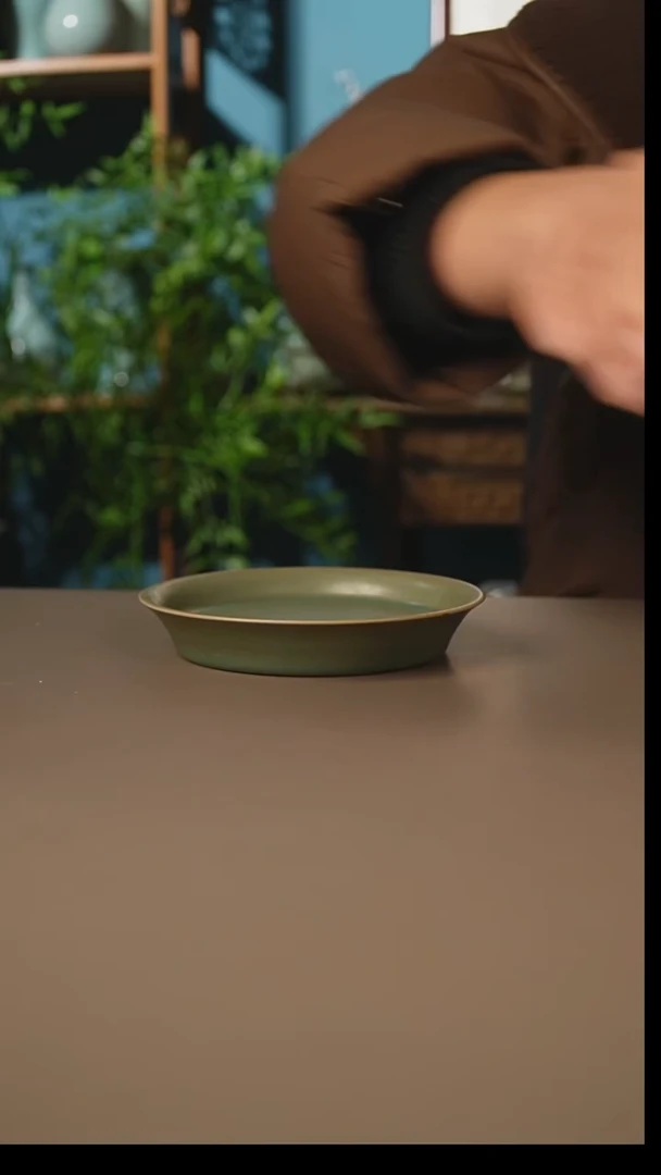仿古柴烧马蹄  盖碗