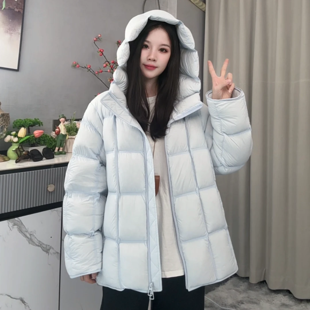 【红姐】泡芙云朵方块绒服女冬季新款连帽8010