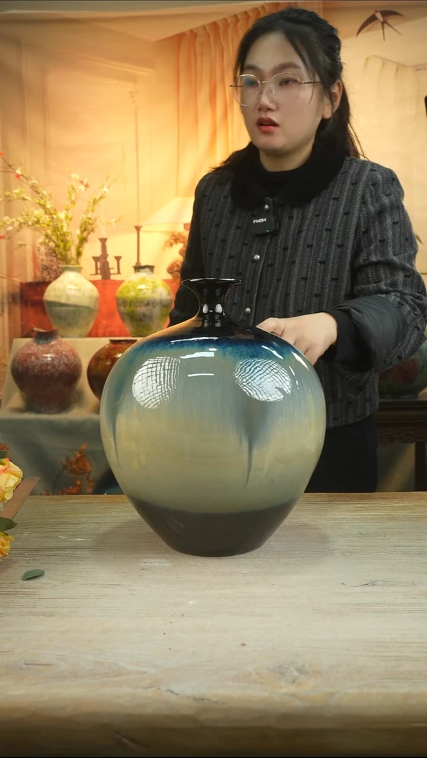 高34口7高温陶瓷花瓶花器