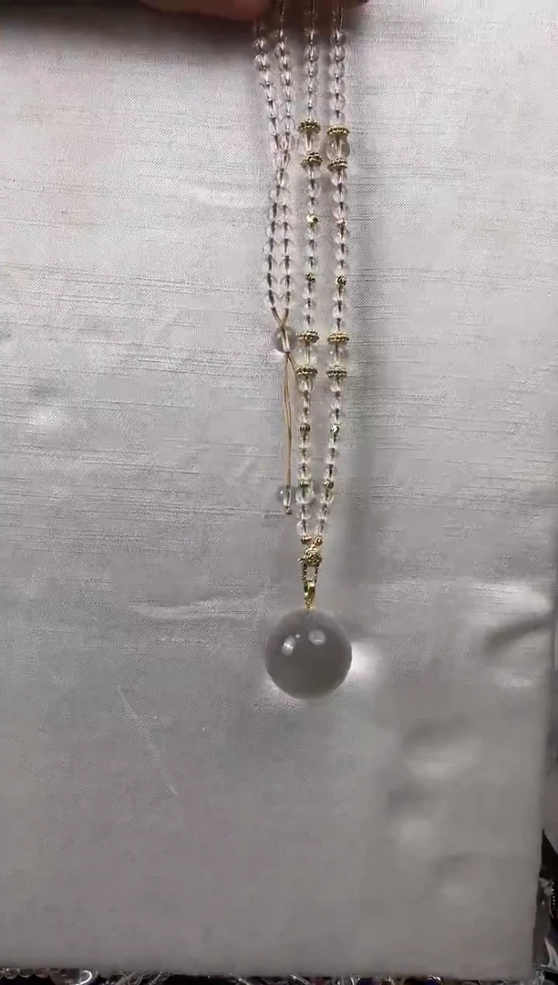 颈饰18K金镶嵌水晶天然