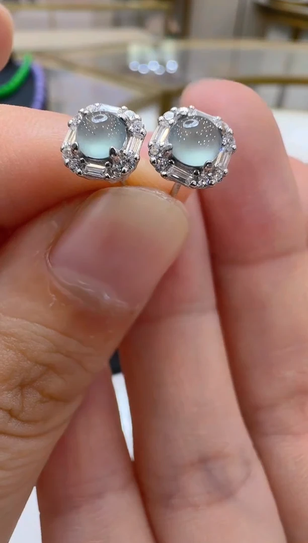 银S925镶嵌翡翠耳饰多样性团购发一件（很小）