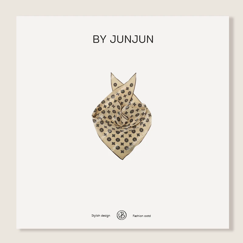 ByJunjun2025春季新款灵感搭配古典几何花丝巾汉服C25S004