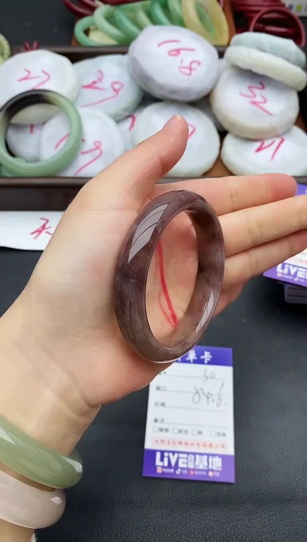 未镶嵌手镯石英质玉30+54.6