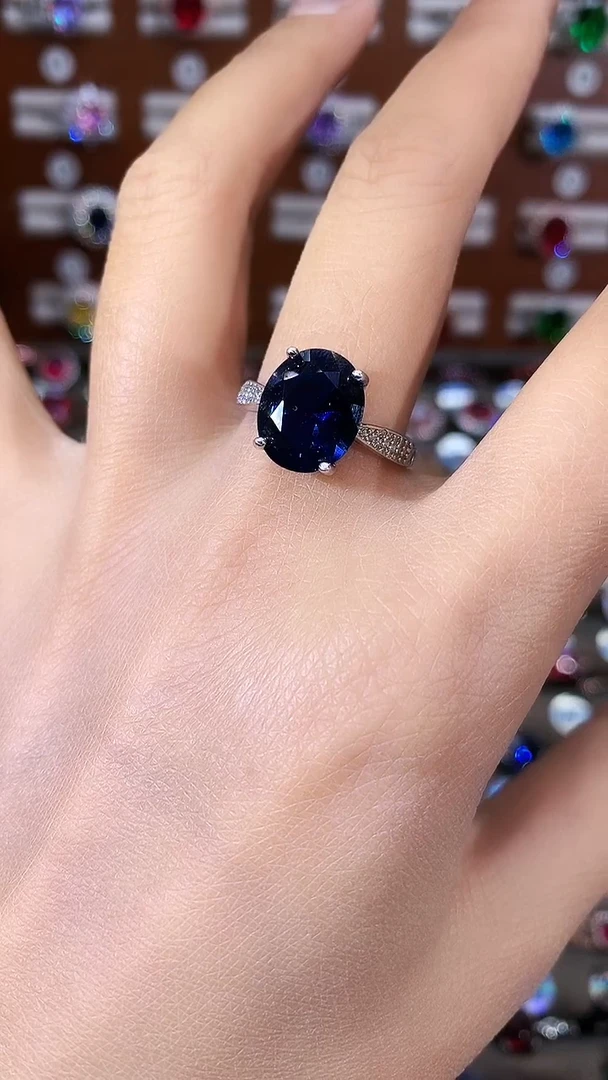 无925银皇家蓝色戒指