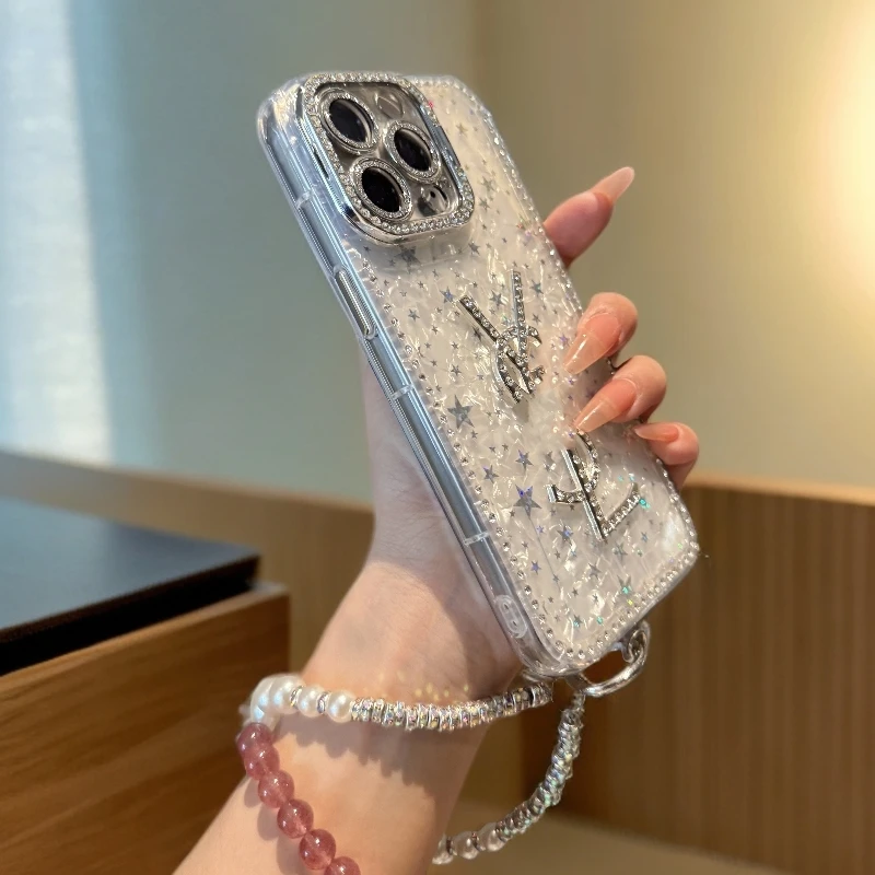 【点钻镜头支架】创意女款手机壳适用苹果16ProMax/15/14/13/12全包