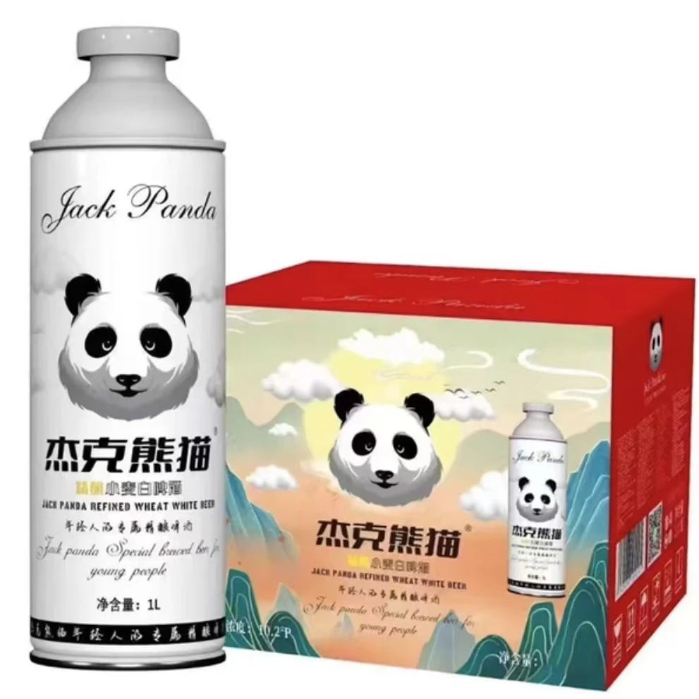 杰克熊猫 10.2°P小麦精酿白啤酒 1L*6罐整箱