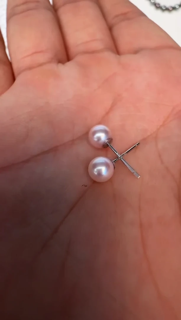 银S925镶嵌海水珍珠耳饰耳钉