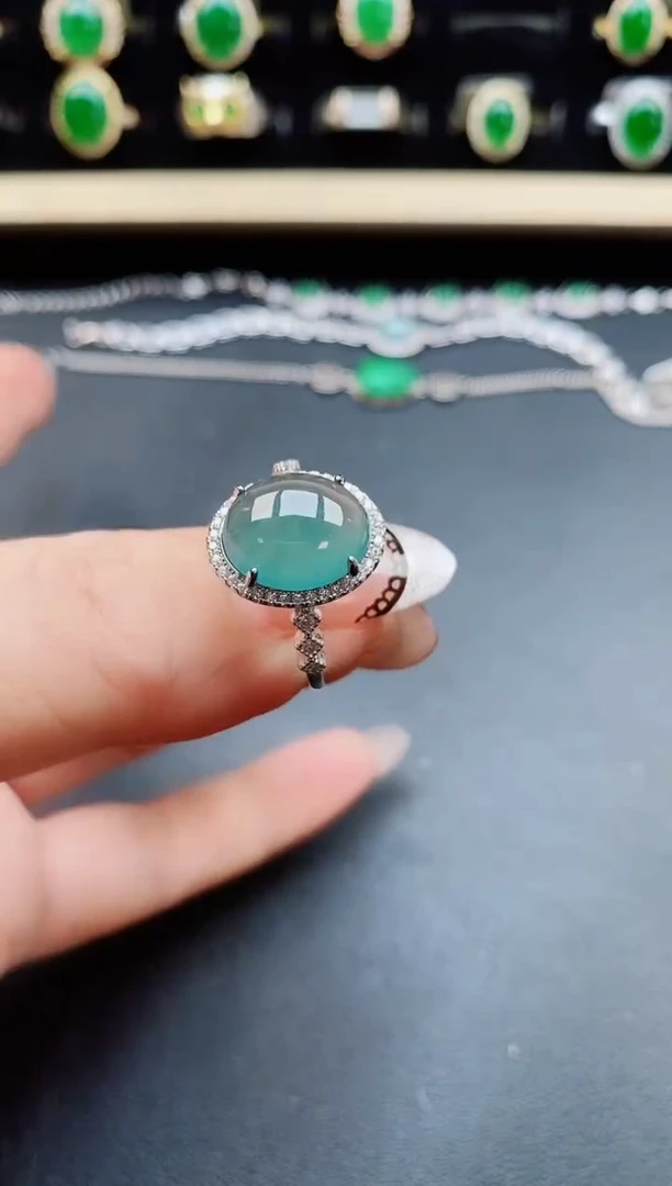 翡翠戒指银S925镶嵌321321