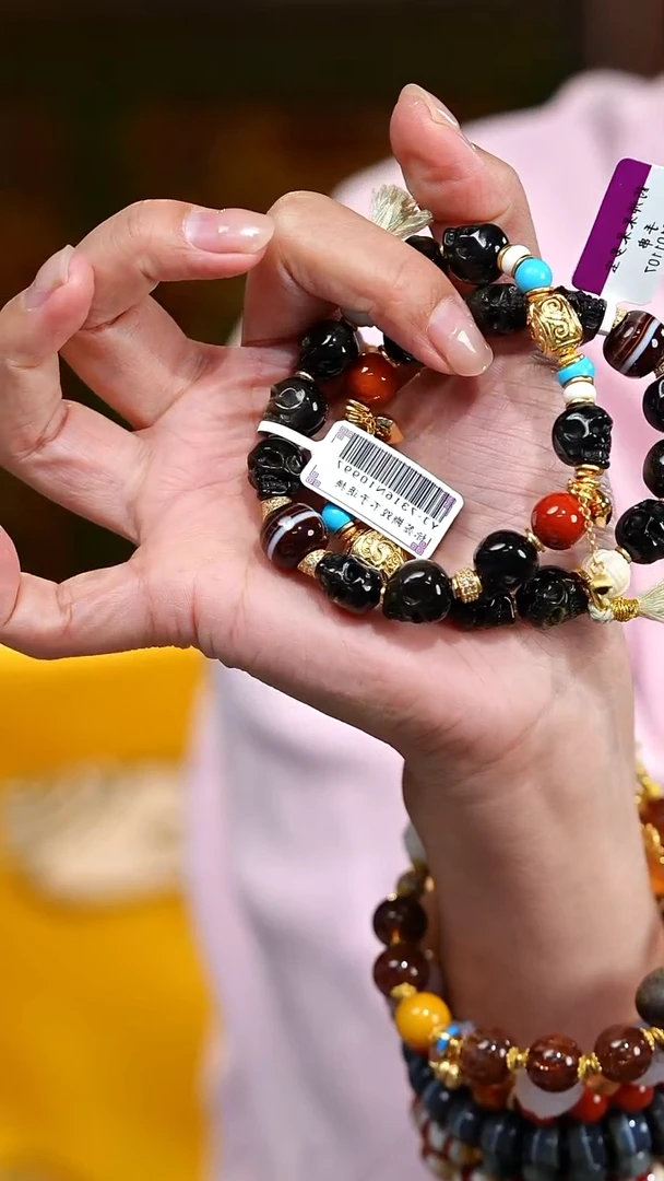 玛瑙/玉髓颈饰未镶嵌S53833多样性发一黑武士手串