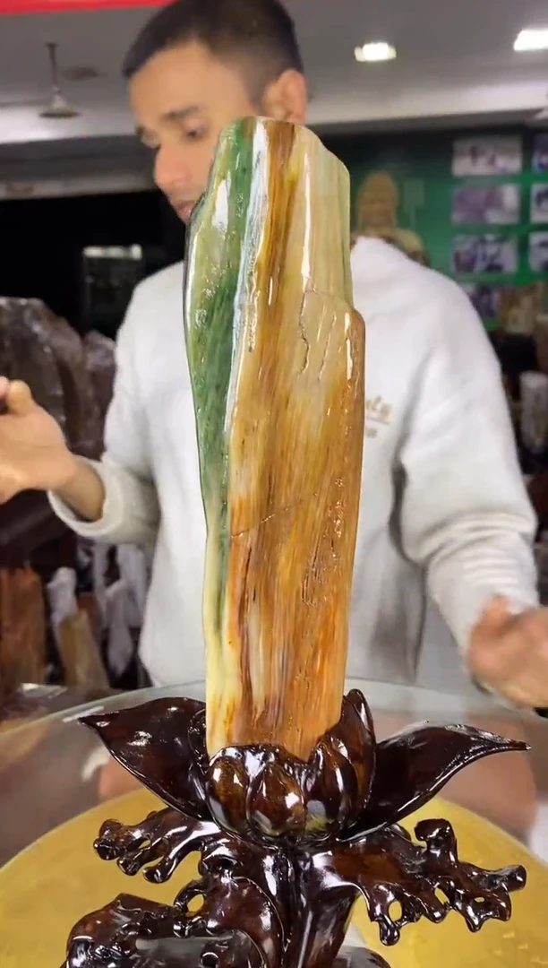 未镶嵌珠宝奇石硅化玉缅甸天然树化玉摆件