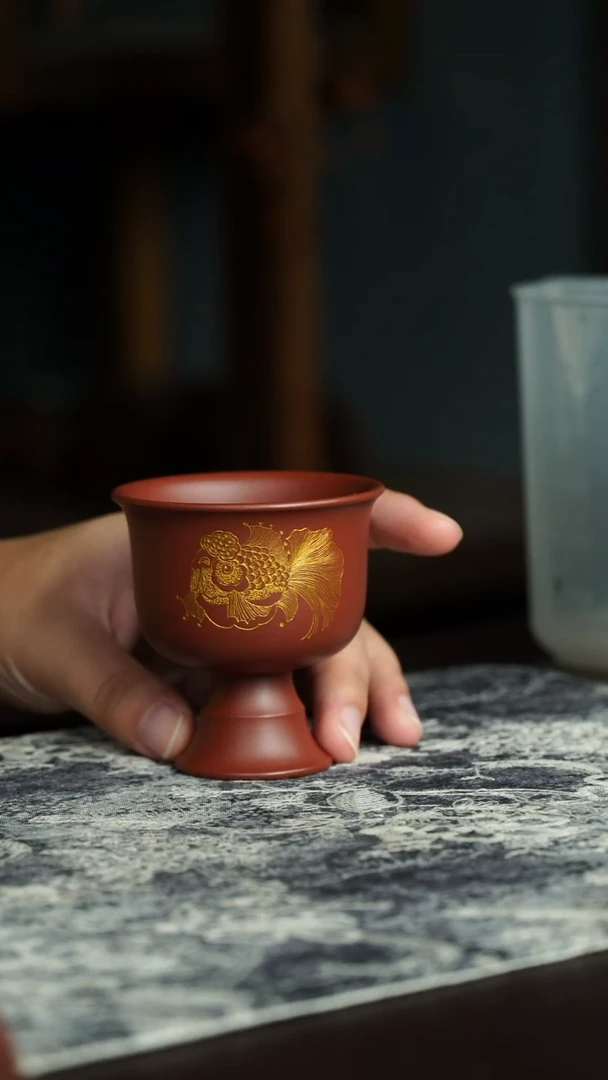 茶杯紫砂32号宜兴原矿紫砂作品