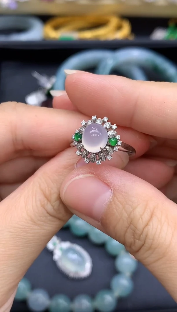 18K金镶嵌戒指翡翠❥****❀332-中国好珍宝