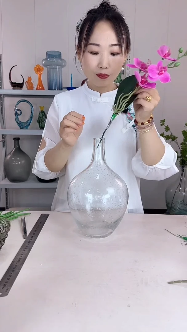 有机玻璃7.7中午吊钟花醉木专用花瓶透明高度28CM