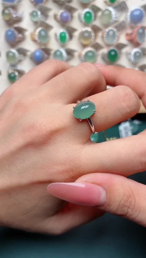 银S925镶嵌戒指翡翠.