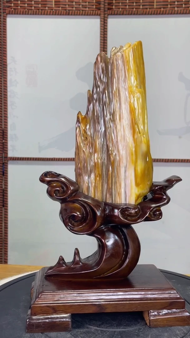 未镶嵌珠宝奇石硅化玉高39