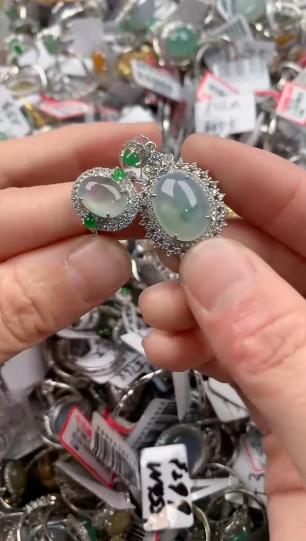 银S925镶嵌戒指翡翠444   6