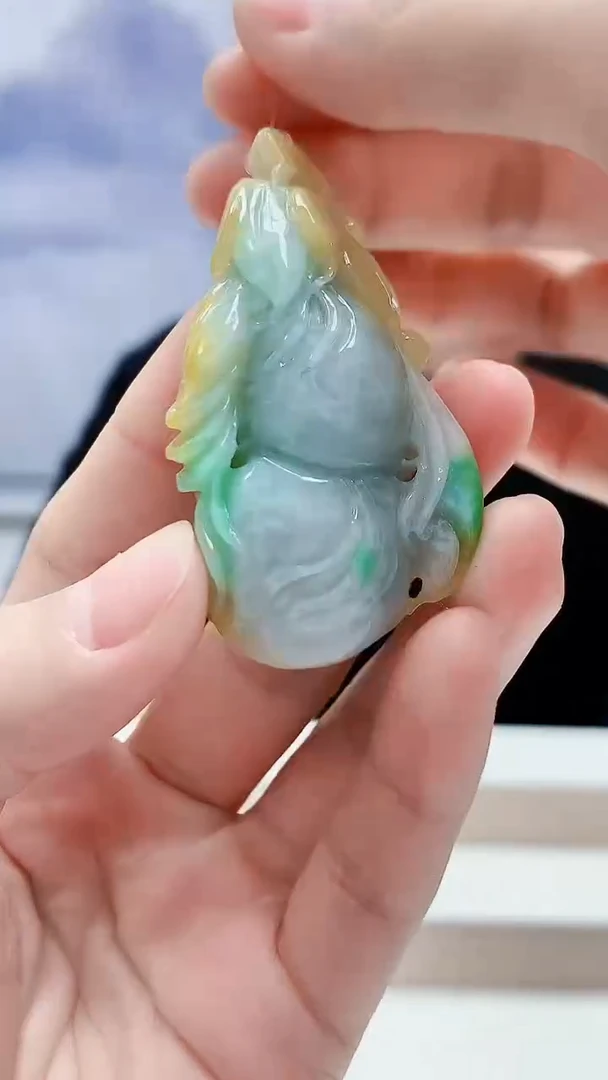 未镶嵌定制翡翠4688lr-毛货挂件176