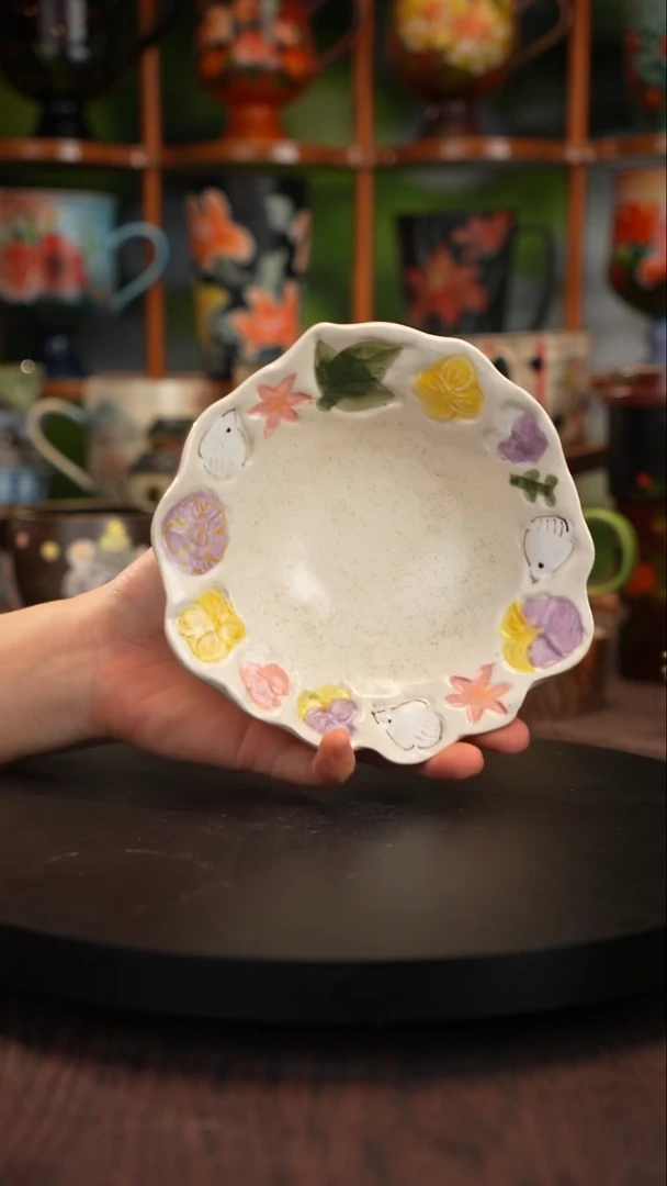 釉下手绘陶瓷饭碗