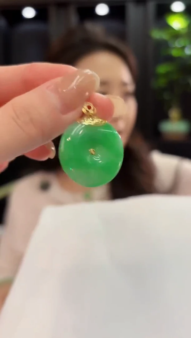 吊坠(不含链)18K金镶嵌翡翠 缅料A货/支持复检/一件