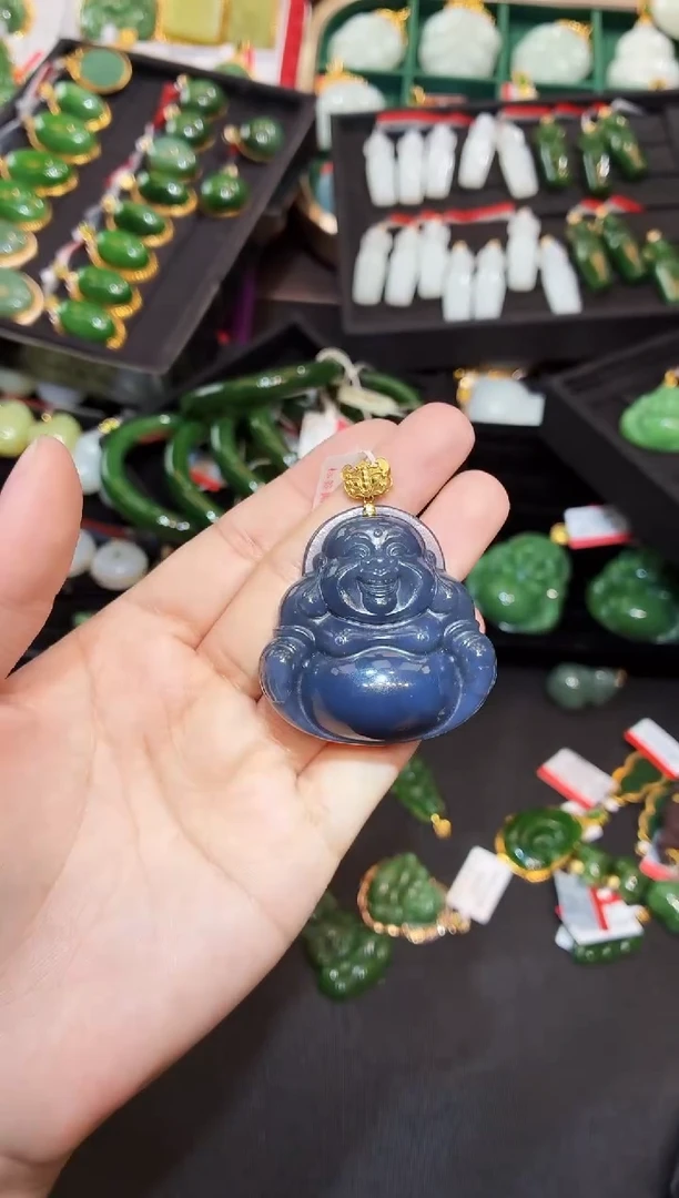 吊坠(赠链)18K金镶嵌和田玉多样性发一