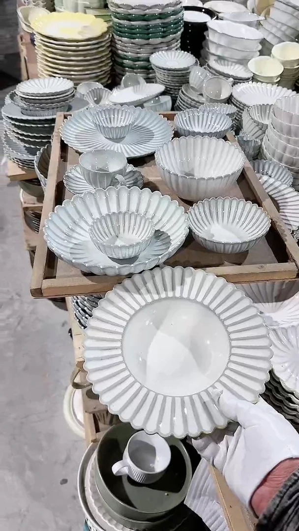 【闪购商品】瓷片天目菊10件套微瑕 凑满20元包邮