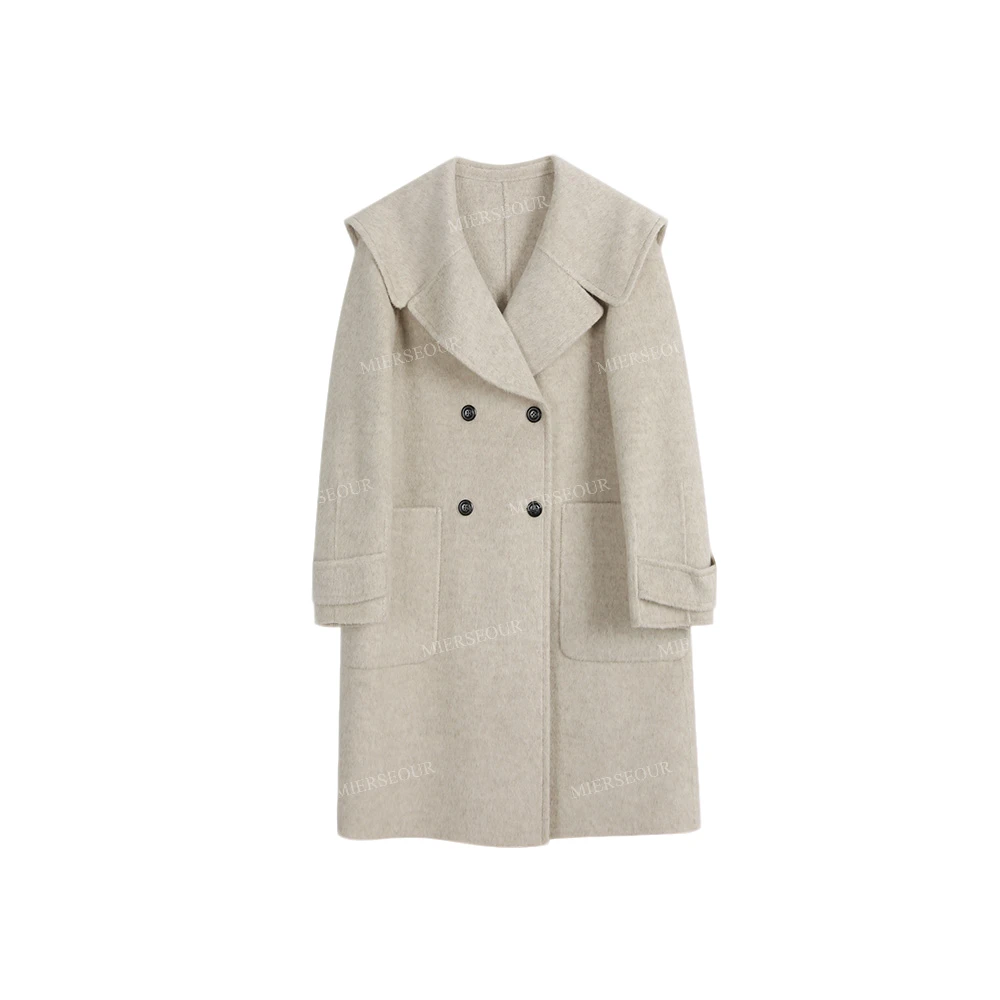 黑l金系列【品质穿搭】冬季新款百搭气质翻领大衣12309