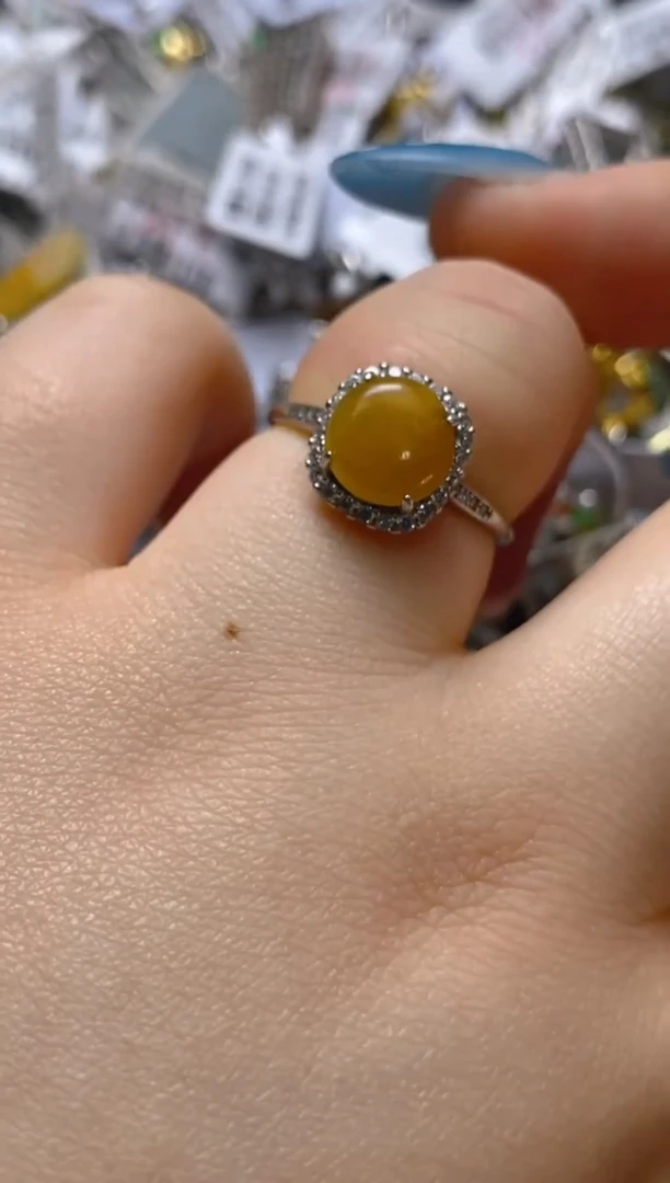 银S925镶嵌戒指翡翠百内无证书