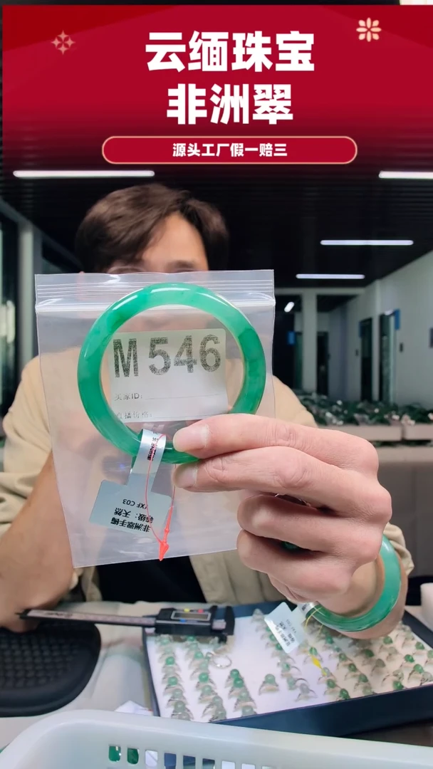 未镶嵌手镯石英质玉（非洲翠）知**雅59圈口M546