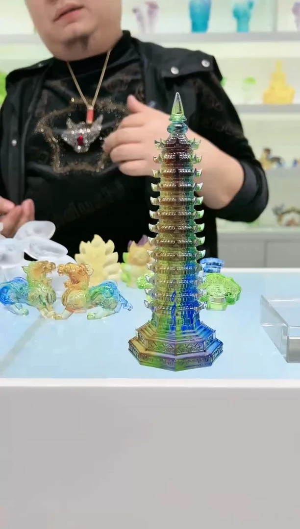 【闪购商品】茶宠古法琉璃13层文昌塔