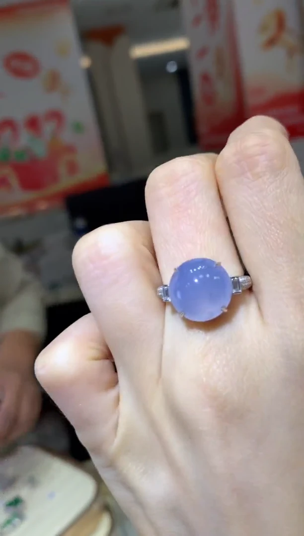 18K金镶嵌戒指翡翠|不退不换