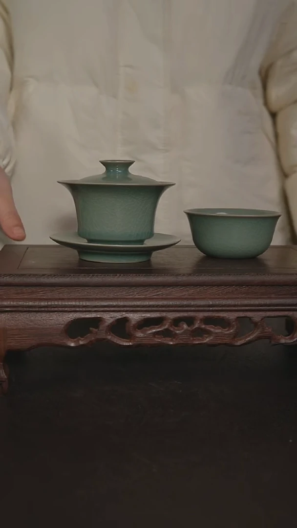 摆件陶盖碗+杯子