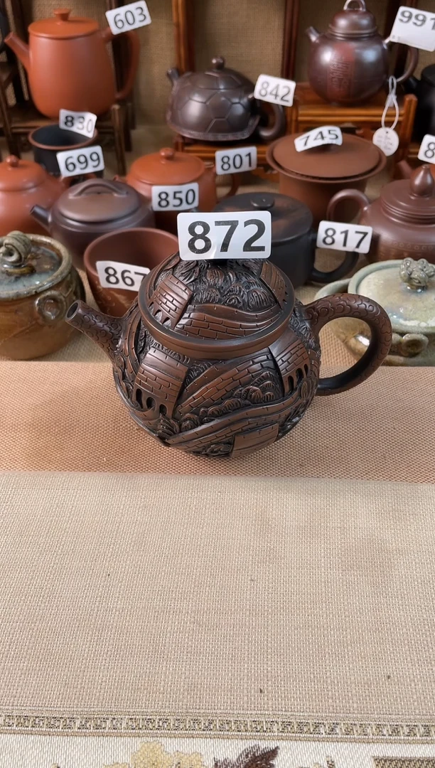 钱**升建水紫陶单壶放漏/A872