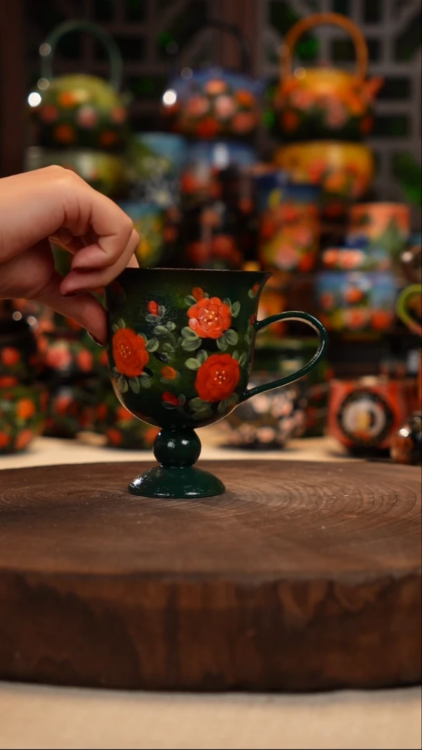 紫砂油画釉下彩手绘