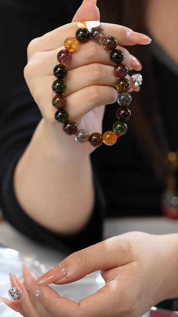 颈饰未镶嵌碧玺老矿碧玺手串11mm