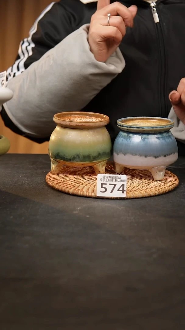 【闪购商品】瓷片574泥泥手工花盆