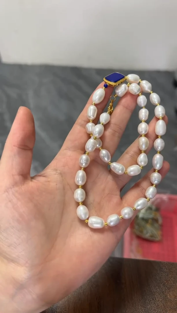 淡水珍珠未镶嵌颈饰珍珠方块项链[多样发其一]