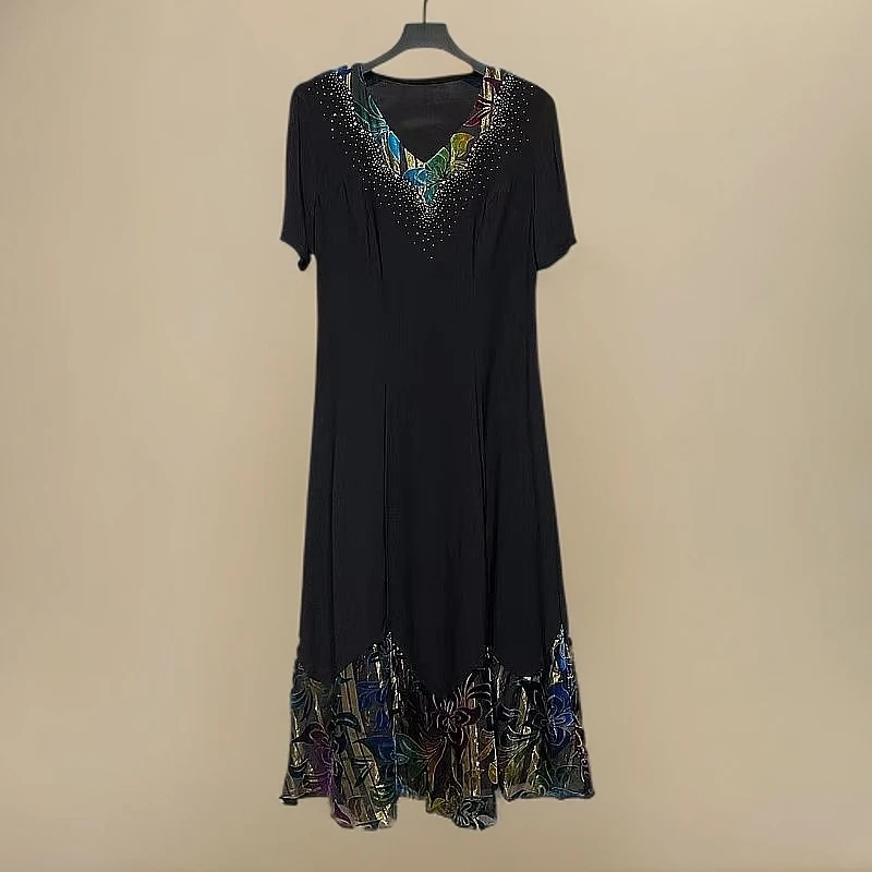 E256062设计师新款半袖显瘦百搭名媛气质高贵优雅女装连衣裙洋气