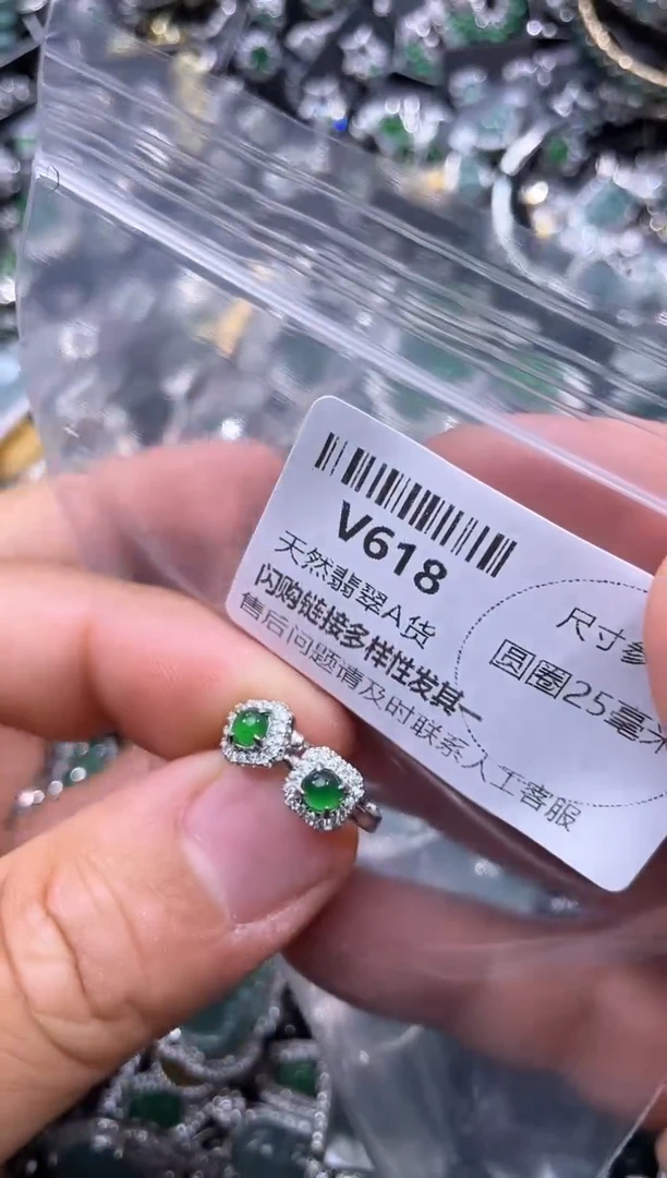 【闪购商品】翡翠颈饰未镶嵌V618耳扣