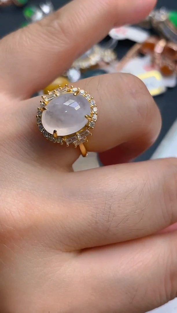 【闪购商品】翡翠耳饰银S925镶嵌天然A货翡翠1