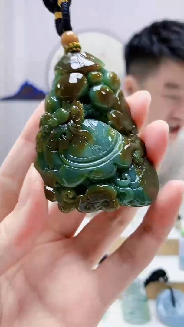 未镶嵌定制翡翠5028zm-毛货挂件龙龟186