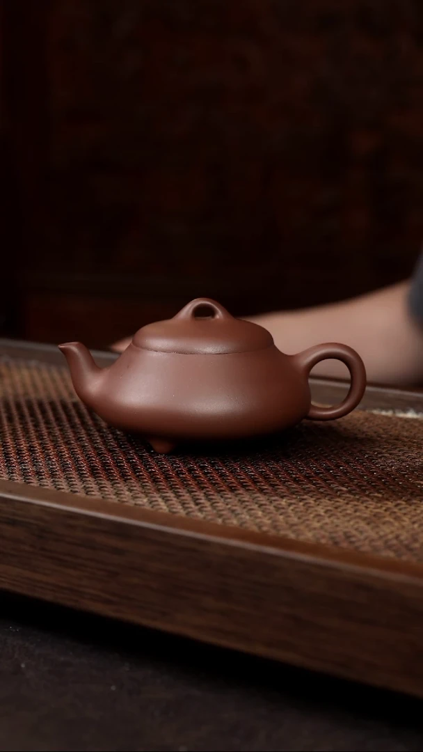 茶壶紫砂底槽清汉棠石瓢