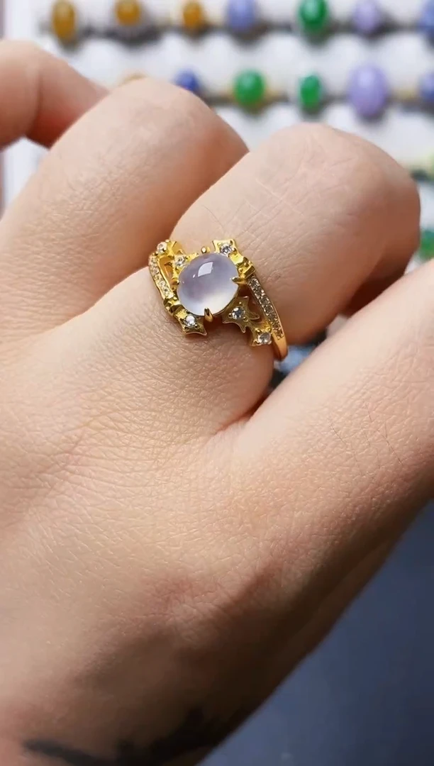 银S925镶嵌戒指翡翠0388