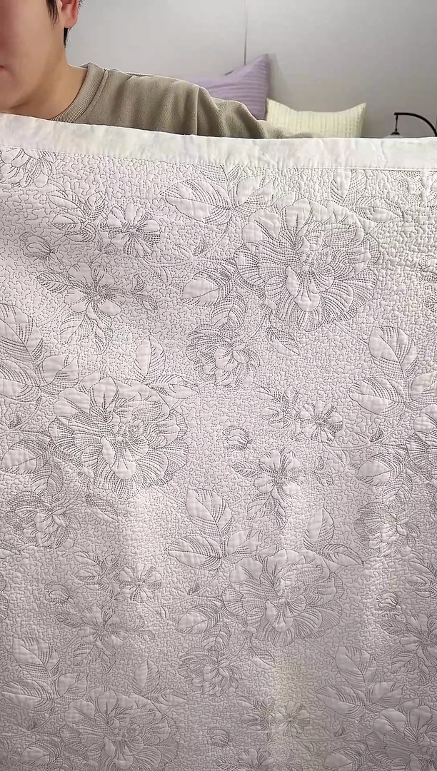 棉白盏花230*250单床盖纯棉