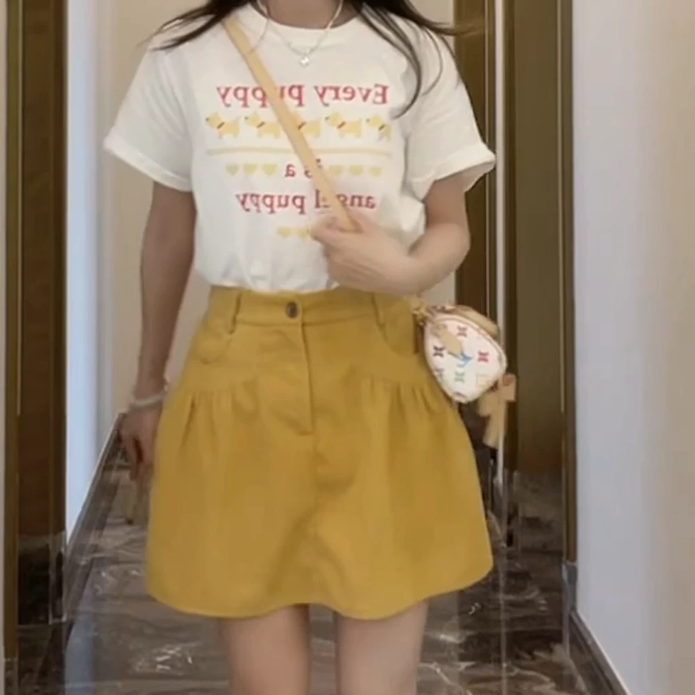 春夏新款韩版复古感短裙半身裙裙子女2025夏季